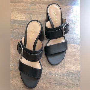 Lauren Ralph Lauren Black Heeled Sandals size 7